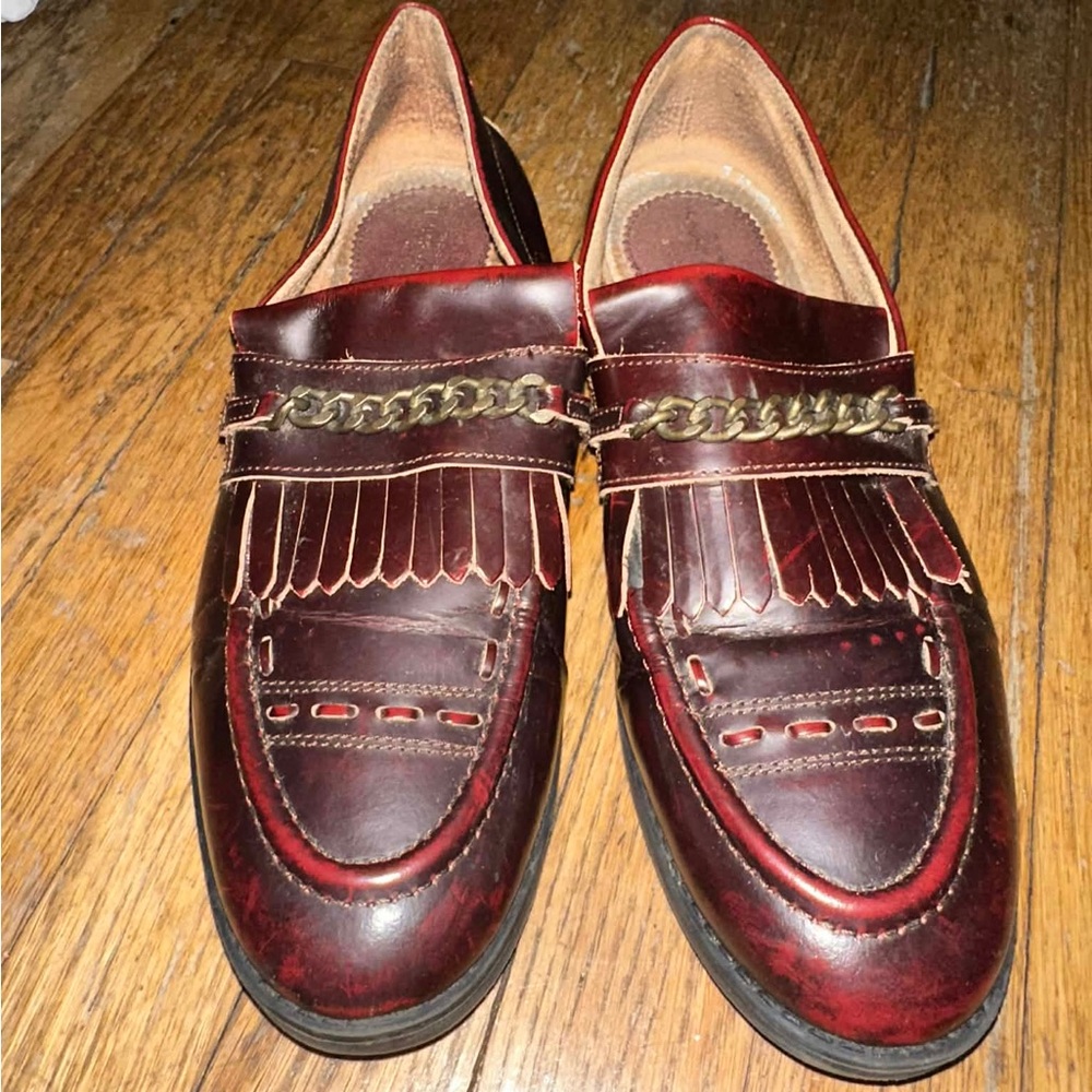 House of Hounds Men’s Archer loafers in burgundy leather. Size EU 43  -US 10